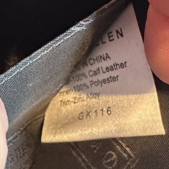 Karen Millen Wallet Calf Leather Full Zip Center Accordion Nude Tan Braid #GK116 - Picture 10 of 14